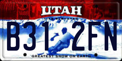 UT license plate B312FN