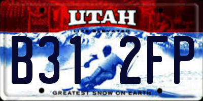 UT license plate B312FP