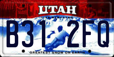 UT license plate B312FQ