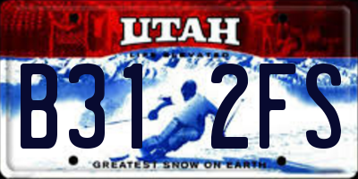 UT license plate B312FS