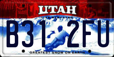 UT license plate B312FU