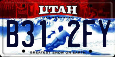 UT license plate B312FY