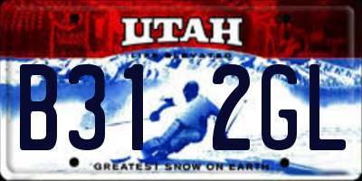 UT license plate B312GL
