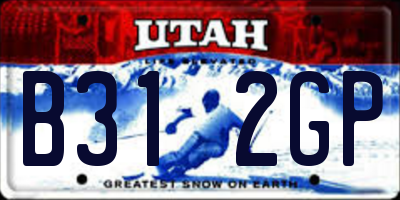UT license plate B312GP