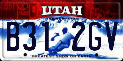 UT license plate B312GV