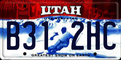 UT license plate B312HC