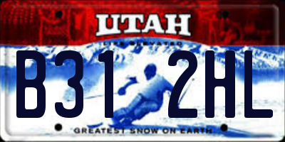UT license plate B312HL