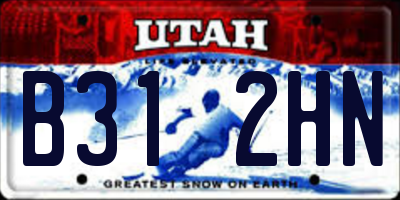 UT license plate B312HN