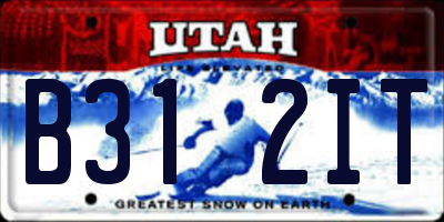UT license plate B312IT