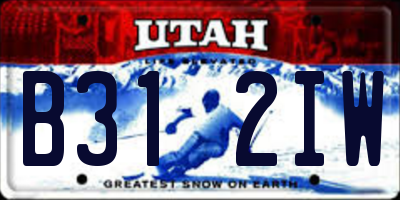 UT license plate B312IW