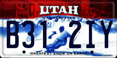 UT license plate B312IY