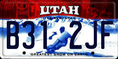 UT license plate B312JF