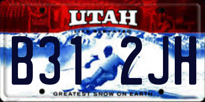 UT license plate B312JH