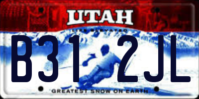 UT license plate B312JL