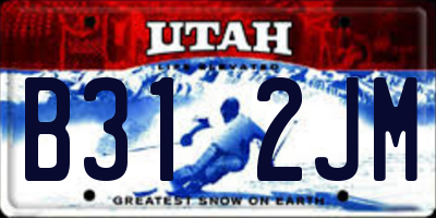 UT license plate B312JM