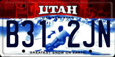 UT license plate B312JN