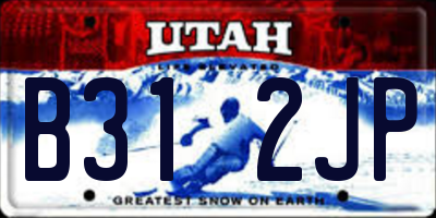 UT license plate B312JP