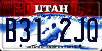 UT license plate B312JQ