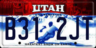 UT license plate B312JT