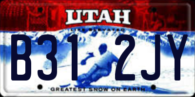 UT license plate B312JY