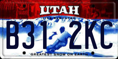 UT license plate B312KC