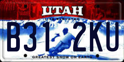 UT license plate B312KU