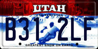 UT license plate B312LF