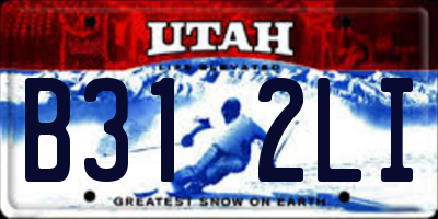 UT license plate B312LI