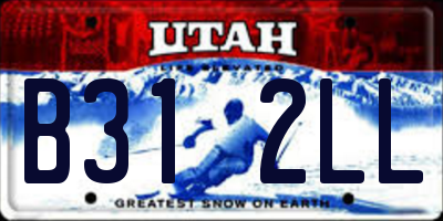 UT license plate B312LL