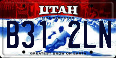 UT license plate B312LN