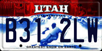 UT license plate B312LW