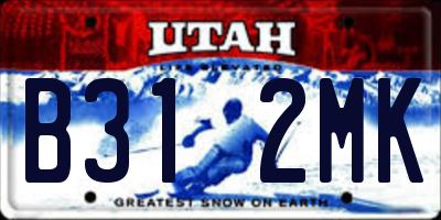 UT license plate B312MK