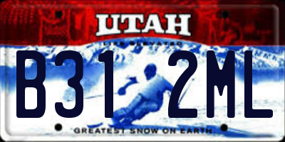 UT license plate B312ML