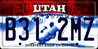 UT license plate B312MZ
