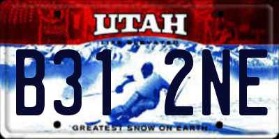 UT license plate B312NE