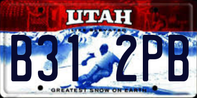 UT license plate B312PB