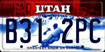 UT license plate B312PC