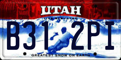 UT license plate B312PI