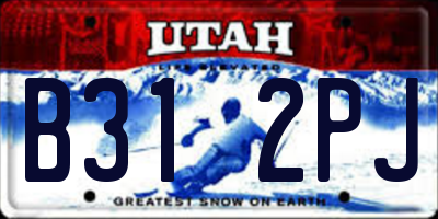 UT license plate B312PJ