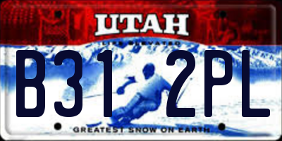 UT license plate B312PL