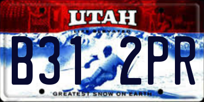 UT license plate B312PR