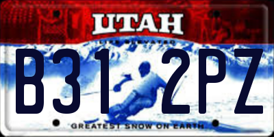 UT license plate B312PZ