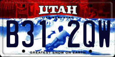 UT license plate B312QW