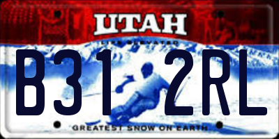 UT license plate B312RL