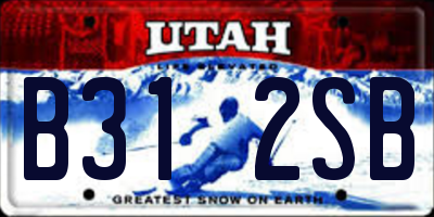 UT license plate B312SB