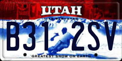 UT license plate B312SV