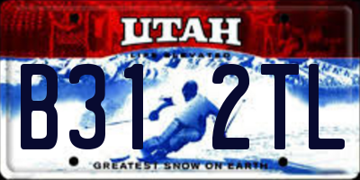 UT license plate B312TL