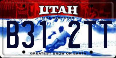 UT license plate B312TT