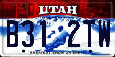 UT license plate B312TW