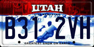 UT license plate B312VH